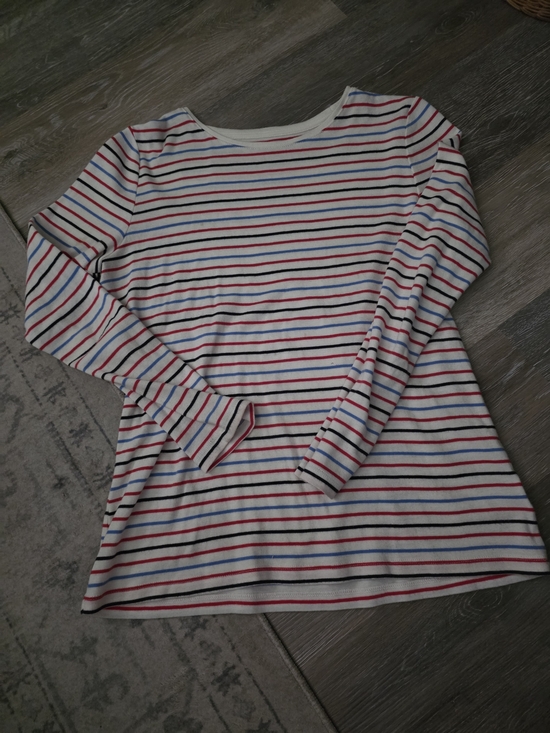 Talbots Tops - Talbots Striped Crewneck Tee - White, Red, Blue, Black